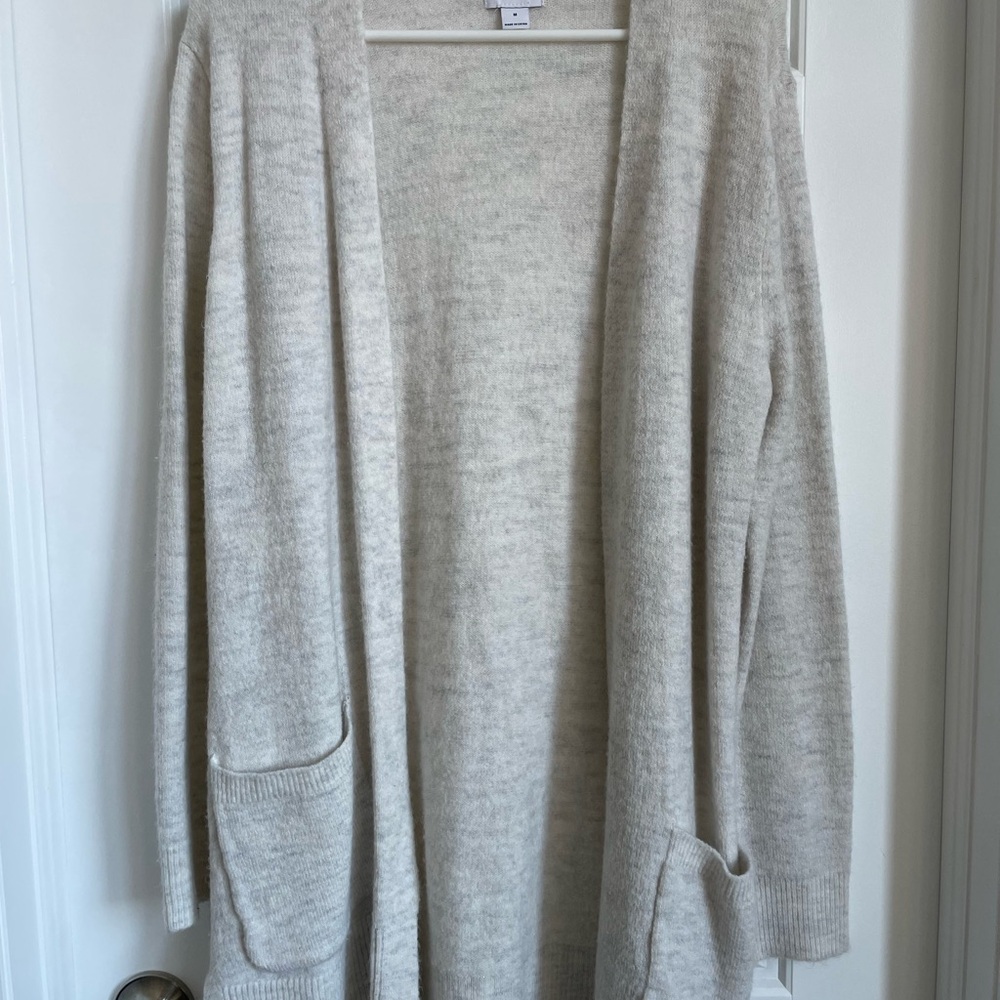 Old Navy Light Beige Open-Front Women's Cardigan with Pockets